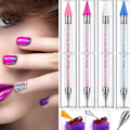 Pikkukuva 2 / 7: 1. Kaksoispäinen pistelykyni Rhinestone Picker Vaha Kynä Nail Art Oranssissa yksi koko Orange one size