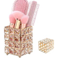 Miniatyrbillede 1 af 5: Elegant luksus firkantet krystal makeup organizer til læbeblyanter, øjenpuder, (guld) (b-2-v)