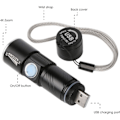Miniatyrbillede 3 af 5: Ultra-stærk USB-opladelig LED-lommelygte med strålefokus og zoom