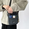 Miniatyrbild 3 av 5: Enkel axelväska Harajuku Nylon Messenger studentväska i japansk stil för kvinnor och män Dragkedja Blå