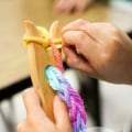 Miniatyrbillede 4 af 5: Stickgaffel og nålesæt til store øjne Træhåndvævning Gammelt linningværktøj til gør-det-selv hottende