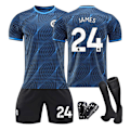 Pikkukuva 1 / 2: Chelsean vieraspeliasu kaudelle 23/24 lapsille, sukat ja pehmusteet mukana, 24 JAMES 24 JAMES 3XL