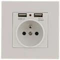 Miniatyrbilde 3 av 5: Stikkontakt med dobbel USB-lader – kompatibel med iPhone/Android – 1 stk