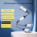 Miniatyrbillede 4 af 11: USB Splitter Kabel USB Hub Strømudvidelsesadapterkabel 28cm/11.02in Sort