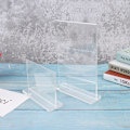 Miniatyrbillede 3 af 5: T-formet dobbeltsidet akrylskilt Kortholder Display Stand Meny A2
