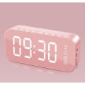 Miniatyrbilde 1 av 2: Multifunksjonell LED digital vekkerklokke, Bluetooth-høyttaler, nattbord ved sengen selvlysende elektronisk musikkboks (rosa)