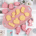 Miniatyrbillede 3 af 8: 8 stk. Grattis Graduation Cookie ter Biscuit Form Press Plast Rød one size Red one size