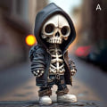 Miniatyrbillede 1 af 7: Coola skeletfigurer Halloween Skeletdocka Hartsprydnad En storlek A one size