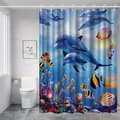 Duschdraperi Delfin Vattentät Mögelresistent Polyester för Badrum Havsmönster 180 x 180 cm 180*180cm