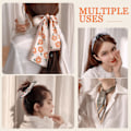 Miniatyrbild 5 av 7: Nytt mode sidenscarf hårband Long Ribbon Bow n Printing Hai A7 one size A7 one size