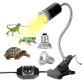 Miniatyrbilde 1 av 5: Skilpaddevarmelampe-sett Reptilvarmelampe med 2 Uva Uvb-pærer 25w 50w Lang base Skilpaddelampe 360 rotasjon for skilpadde Reptiløgler Slanger Ch
