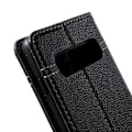 Miniatyrbild 5 av 5: Gebei För Samsung Galaxy S10 Litchi Texturfodral i äkta läder med korthållare - Svart