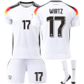Miniatyrbillede 1 af 2: Tyskland Hjemme Europamesterskab 2024 Trøje Fodboldtrøje Børns Herresæt Nr. 17 WIRTZ With socks 18