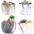 Miniatyrbilde 3 av 5: 4 stk/sett Pustende keramisk plantepotte for sukkulenter og kaktus