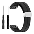 Miniatyrbilde 8 av 11: Egnet for Garmin Fenix7x klokkebånd Fenix7 6 5 hurtigutløsing magnetisk foldespenne stropp 26mm Red-Silver