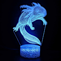 Miniatyrbillede 1 af 6: Axolotl 3D Illusion Natlampe, Rumdekor Natlampe Legetøj