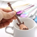 Miniatyrbillede 5 af 5: Ny design Gitarrformet Kaffeske Rostfrit Stål Musikkaffekop Skedar Teskedar Blandeskeer Sukkerske