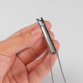 Miniatyrbillede 3 af 5: 2 stk. Åndedrætshalskæde, angst halskæde til kvinder, stress relief Mindful åndedrætshalskæde i rustfrit stål til meditation Afslapning Sølv rosaguld Silver rose gold