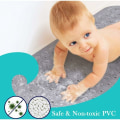 Miniatyrbilde 4 av 5: 88*40cm Ny Stor storlek Badkar Elastik PVC Anti-Slip Matta Maskintvättbar Golvmatta Badrumsmatta med avloppshål Ljusgrå