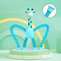 Miniatyrbild 4 av 5: Tecknad giraff Pop-Tube Teleskopisk sugkopp Sensorisk leksak Djur Sucker Toy Fidgets Sensorisk leksak Julklapp till barn Gul - 2