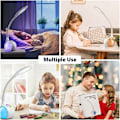 Miniatyrbillede 5 af 5: Børne Skrivebordslampe med RGB Farve Natlys, Dæmpbar LED Sengelampe, Touch Kontrol LED Lampe med Farvelys og 3 Lysstyrkeniveauer, Hvid