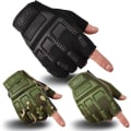 Miniatyrbillede 3 af 5: 1Par Sommar Fingerless Taktiske Handsker Militär Mænd Kvinder Grøn
