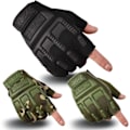 Pikkukuva 3 / 5: 1Par Sommar Fingerless Taktiska Handskar Militär Män Kvinnor Grön
