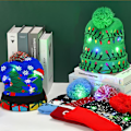 Miniatyrbild 5 av 7: Kreativ blinkande LED-ljus julhatt snögubbe vinter varm C A14 en storlek A14 one size