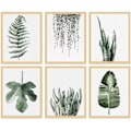 Miniatyrbild 1 av 4: Bladväggdekor i canvas - Minimalistisk botanisk väggkonst