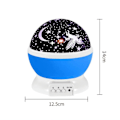Miniatyrbillede 2 af 5: Enhjørningsprojektion Nattelys Roterende LED Fantasy Farverig Stjernehimmel Projektor Senglampe Atmosfære Blå