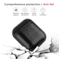 Miniatyrbillede 2 af 7: Lämplig til Airpods2 Læder PU-hovedtelefoner skal Bluetooth-hovedtelefoner Opbevaringsboks AirPods Etui Læder (2-pak, sort, brun)