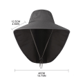 Miniatyrbillede 4 af 5: Herre Boonie-hat til solbeskyttelse Bred skygge til solhat Herre Boonie-hat med hagerem UV-beskyttelse Hat Bred Bri Khaki