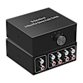 Miniatyrbillede 1 af 10: Professionel Audio Switch Splitter RCA Stereo Switcher Selector Switch Box Tabfrit Signal Transmission Sorte Skaller