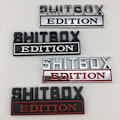 Miniatyrbilde 2 av 5: 1X 3D ABS-emblem SHITBOX EDITION Badge Bilsvans sidodekal Silver-Svart
