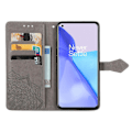 Miniatyrbillede 3 af 5: Etui til OnePlus 9 Cover Læder Pung Cover Præget Mandala Magnetisk Flip Beskyttelse Stødsikker - Grå