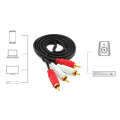 Pikkukuva 2 / 11: 2RCA-uros naar 2RCA-uros-liitin Musiikki Stereo-sovitin Kaapeli Audio AUX-linja TV-äänenkaiuttimelle Kannettava vahvistin 3m