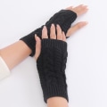 Miniatyrbillede 1 af 5: Nye Halvfingerhandsker Kvinde Efterår og Vinter Varme Fingerle Black style 1 Black style 1