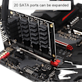 Miniatyrbillede 2 af 5: M.2 NVME PCI-E PCIE X4 X8 X16 til 6 porte 3.0 SATA-adapterkort R