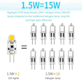 Miniatyrbillede 4 af 5: G4 LED Lampe 12V 1.5W 360° Stråle 12 stk. Varm Hvid COB Lys Erstatning for 15W Halogen