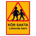 Miniatyrbild 2 av 5: Kör sakta barn leker - Skylt / Varningsskylt - Trafikskylt MultiColor MultiColor 2-Pack (UK)
