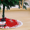 Miniatyrbilde 2 av 3: Julgransskjørt Santa Snowflake Base Golv Rundt cover for juletrepyntfest Hjem Juldekorasjon(rød)(1st)