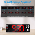 Miniatyrbild 3 av 5: Digital klocka, 13\" stor skärm Digital väggklocka för vardagsrumsinredning, LED-väggklocka med fjärrkontroll, timer, 12/24H