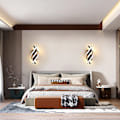 Miniatyrbillede 4 af 5: LED væglampe, indendørs væglampe moderne 26W, indendørs væglampe LED buet design, 3000 K varmt hvidt lys, sort, til soveværelse, studie