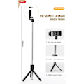 Pikkukuva 6 / 8: Tripod Selfiekeppi / Mobiiliteline Bluetoothilla ja Kaukosäätimellä, Musta