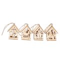 Miniatyrbillede 3 af 7: God Jul LED-lys Træhus Lysende Hytte Julemanden one size Santa Claus one size