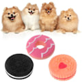 Miniatyrbild 4 av 5: Oreo-formad interaktiv tuggleksak för hund med ljud, hållbart gummi för tandrengöring, lätt att rengöra