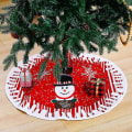 Miniatyrbilde 3 av 3: Julgransskjørt Santa Snowflake Base Golv Rundt cover for juletrepyntfest Hjem Juldekorasjon(rød)(1st)