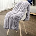 Miniatyrbillede 2 af 5: 160 x 200 cm Superblød Varm Plys Plaid Dobbeltsidet Fleece Tæppe (Grå)