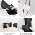 Miniatyrbillede 4 af 5: Indendørs/Udendørs Væglampe, 10W 3000K Varm Hvid Lampe, Moderne Op Ned Lampearmatur, Vandtæt IP65 Belysning, Metalspiral til Bar, Soveværelse, Sort