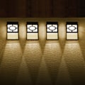 Miniatyrbillede 1 af 5: Solcelle Hegn Lys Udendørs Regnproof Sol Retro Væghængt Lampe 1:a Hvidt Lys
